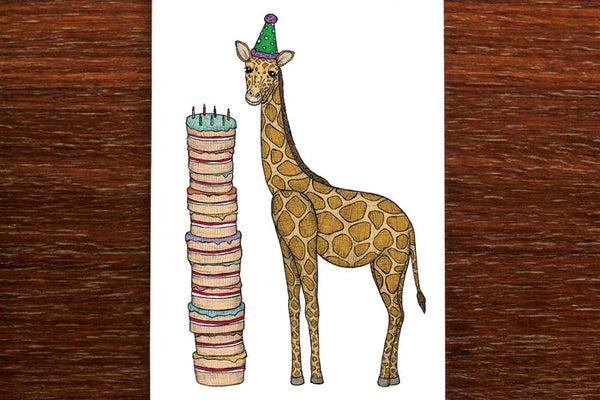 The Nonsense Maker Giraffe Birthday Card