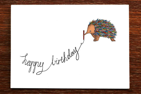 The Nonsense Maker Happy Birthday Echidna Card
