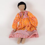 Silaiwali Diya Fabric Doll - Orange/Pink Dress