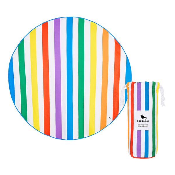 Dock and Bay Beach Towel Round Collection : Rainbow Skies