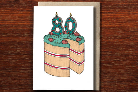 The Nonsense Maker 80 Birthday Cake Card