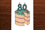 The Nonsense Maker 80 Birthday Cake Card