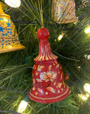 Hand Painted Papier Mâché Christmas Bell / Hanging Decoration - Assorted