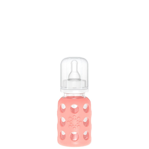 LifeFactory Glass Baby Bottle 120ml Cantaloupe