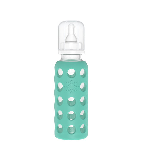LifeFactory Glass Baby Bottle 265ml Mint
