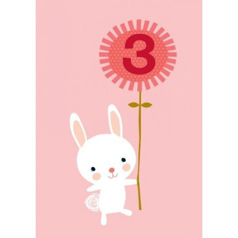 Little Red Owl Card - Three Rabbit Birthday Card