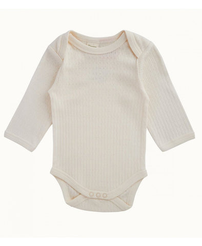 Nature Baby L/S Pointelle Bodysuit Natural