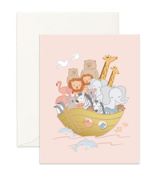 Fox & Fallow Noah's Ark Baby Card