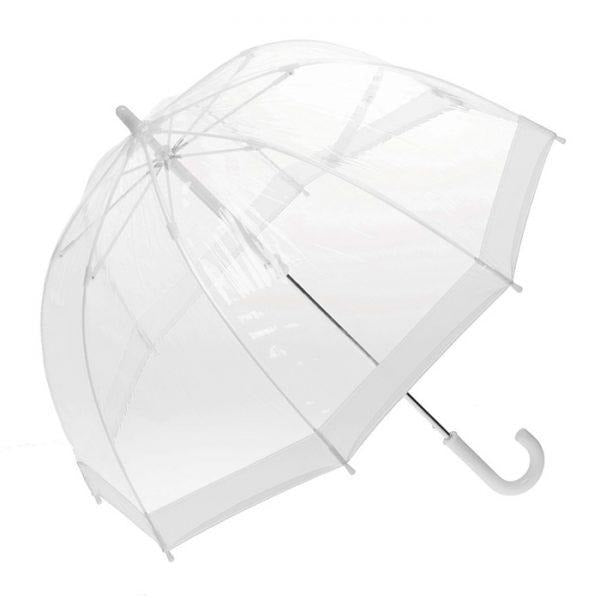 Clifton Umbrella - Birdcage Clear with White Trim