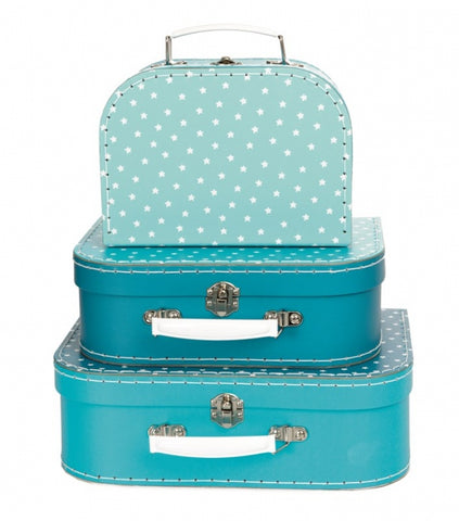 Egmont set of 3 Petrol Star Suitcases