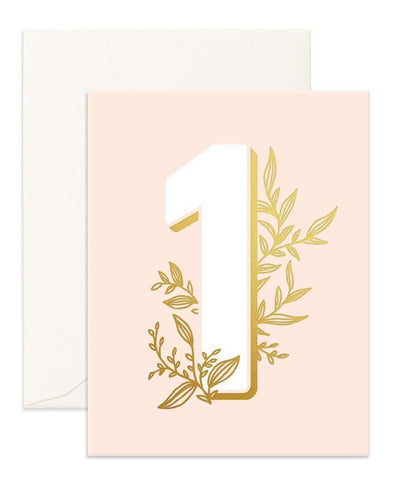 Fox & Fallow Number 1 Floral Card