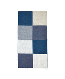 Uimi Frankie Double Sided Patchwork Merino Blanket. Size: Cot. Colour: Denim