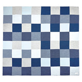 Uimi Frankie Double Sided Patchwork Merino Blanket. Size: Cot. Colour: Denim