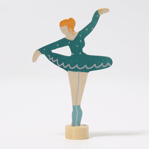 Grimm's Ballerina Teal Wooden Decoration