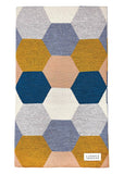 Uimi Honey Double Sided Hexagon Merino Blanket. Size: Cot. Colour: Shibori