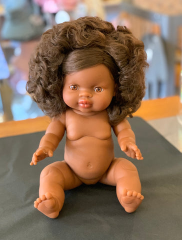 Paola Reina Gordis African Baby Girl Doll: Marley with Brown Hair