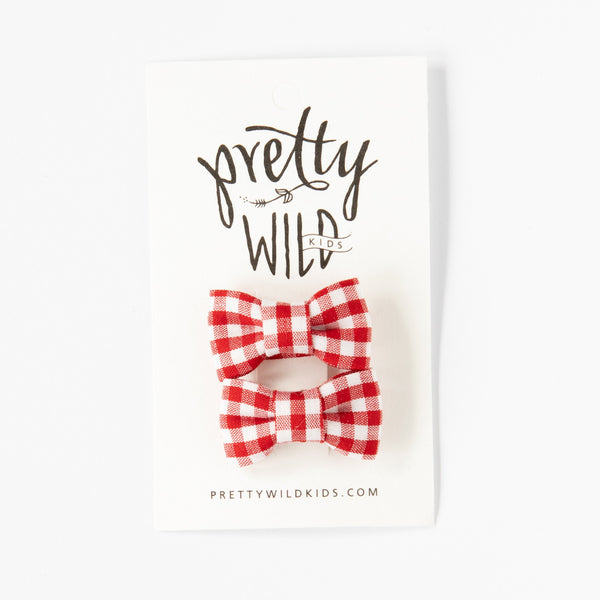 Pretty Wild Katie Twin Bow Red Gingham