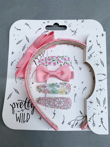 Pretty Wild Rosie with Assorted Clips Set: Pink