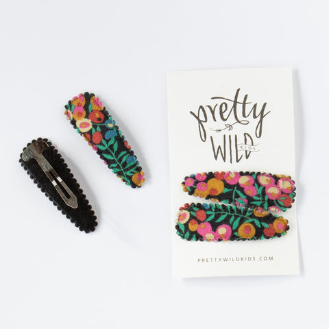 Pretty Wild Polly Twin Snap Clips Liberty Cranberry