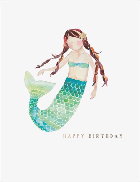 E Frances Foil Card Mermaid Birthday