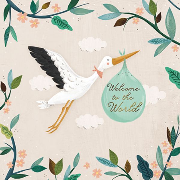 Paper House Welcome to the World Baby Card