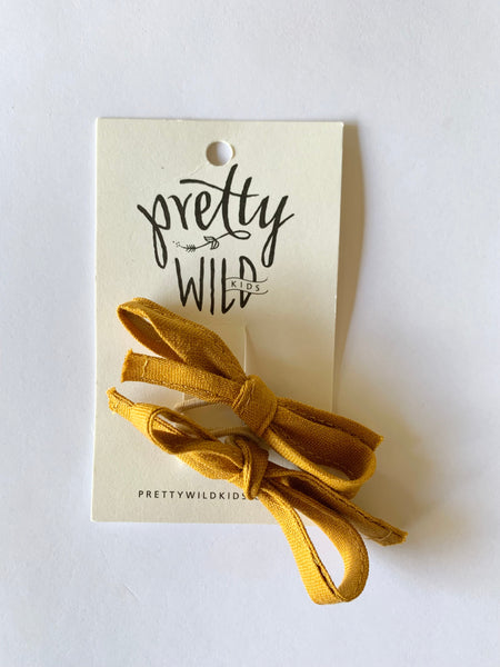 Pretty Wild Annette Twin Hair Elastic - Mustard Linen