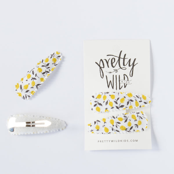 Pretty Wild Polly Twin Snap Clips Liberty Gold Flower