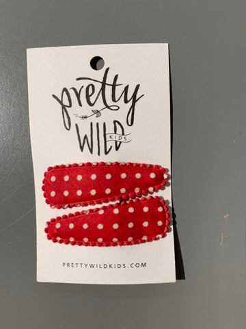 Pretty Wild Polly Twin Snap Clips Liberty Red Dot