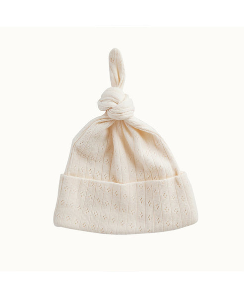 Nature Baby Pointelle Beanie: Natural