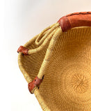 Inside Africa Genuine Hand Woven Round Plain Basket