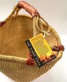 Inside Africa Genuine Hand Woven Round Plain Basket