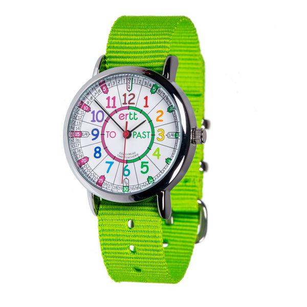 EasyRead Time Teacher Past/To Watch Rainbow with Lime Strap