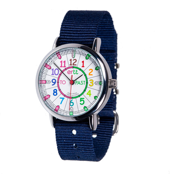 EasyRead Time Teacher Past/To Watch Rainbow with Navy Strap