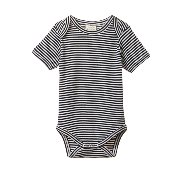 Nature Baby S/S Bodysuit Navy Stripe
