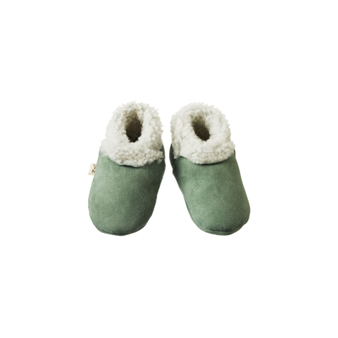 Nature Baby Lambskin Booties Lily Pad