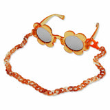 Milk x Soda Flower Candy Sunglasses Orange with Chain Lanyard
