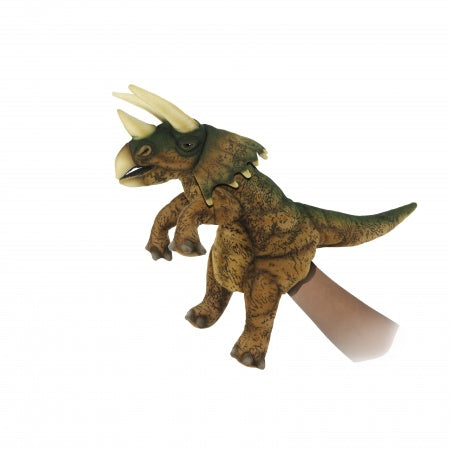 Hansa Triceratops (Brown/Green) Dinosaur Hand Puppet 43cm