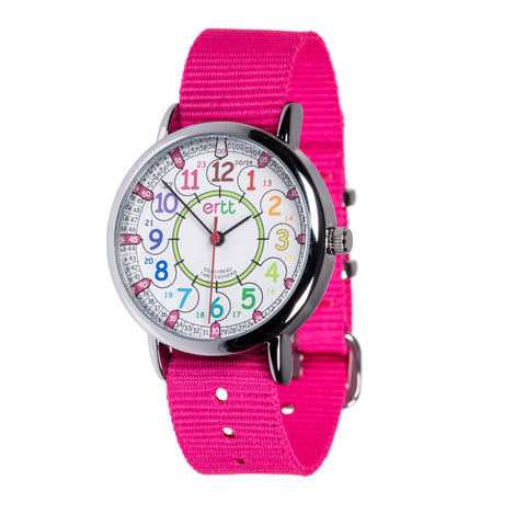 EasyRead Time Teacher Past/To Watch Rainbow with Pink Strap