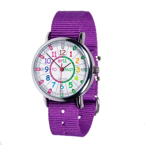EasyRead Time Teacher Past/To Watch Rainbow with Purple Strap