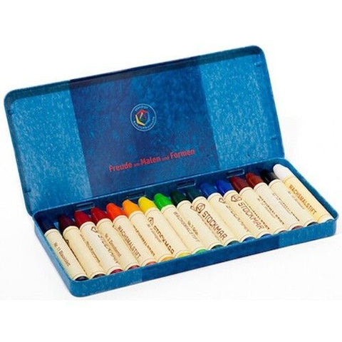 Stockmar Wax Crayons 16 Pure Beeswax Sticks in Tin