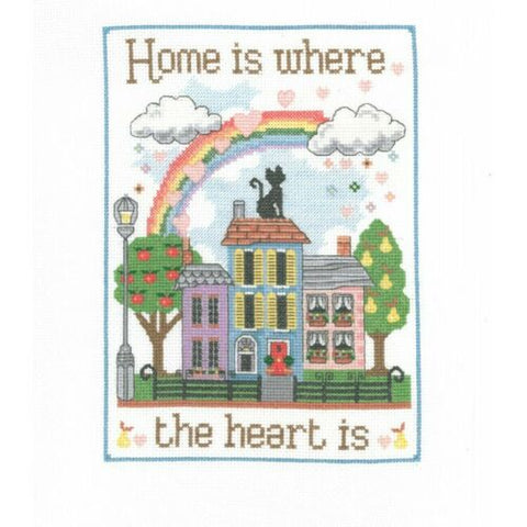 CWOC DMC Celebration Cross Stitch Collection - Home is Where the Heart Is Sampler.