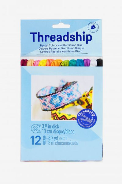 Threadship 12PK Pastel Craft Thread w/KUMIHIMO tool