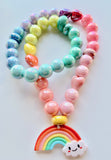 Red Bobble Violet's Rainbow Necklace