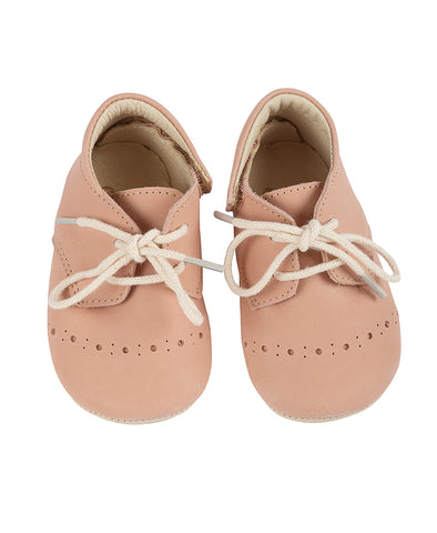 Young Soles Buddy Brogue Baby Padder Nude Pink