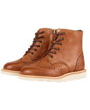 Young Soles Sidney Brogue Leather Boot - Tan